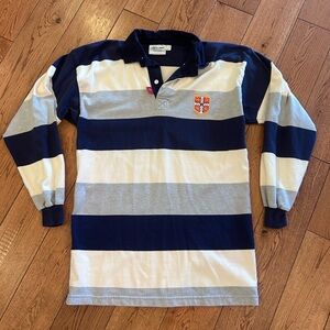 Halbro SZ Med. Cambridge University Rugby Polo Striped Shirt Vintage Preppy